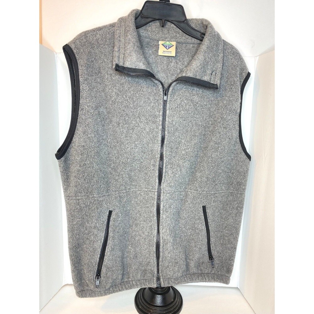 Colorado Timberline Mens Gray Vest Size Medium Full Zip Pockets Fleece